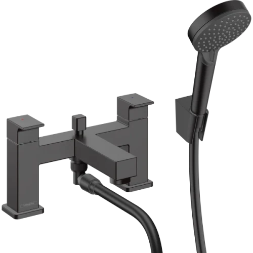 Купить купить смеситель для ванны на 2 отверстия, и ручной душ, vernis shape hansgrohe, 71462670 цвет: черный