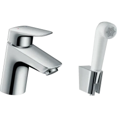 Смеситель для раковины без сливного гарнитура, с гигиеническим душем без сливного гарнитура, с гигиеническим душем, Logis Hansgrohe, 71290000 цвет: хром