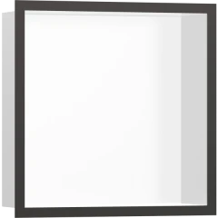 Настенный короб с цветом корпуса и дизайнерской рамой, 30х30х10 см, XtraStoris Individual Hansgrohe, 56099340 цвет: черный