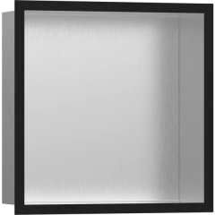 Настенный короб с цветом корпуса и дизайнерской рамой, 30х30х10 см, XtraStoris Individual Hansgrohe, 56097670 цвет: черный