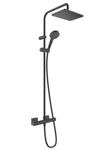 Купить купить душевая система с термостатом, vernis shape hansgrohe, 26097670 цвет: черный