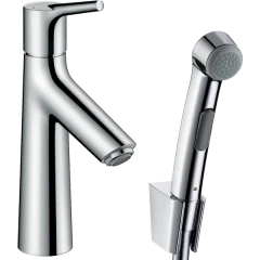 Смеситель для раковины со сливным клапаном Push-Open и гигиеническим душем, Talis S Hansgrohe, 72290000 цвет: хром