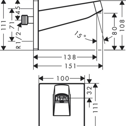 Купить купить душевой кронштейн 260 настенный, pulsify hansgrohe, 24149670 цвет: черный