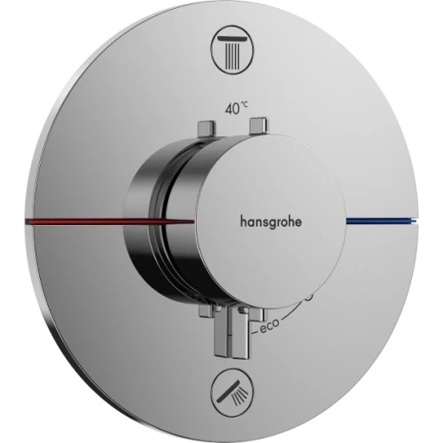 Купить купить термостатический смеситель s для скрытого монтажа на 2 функции, showerselect comfort hansgrohe, 15554000 цвет: хром
