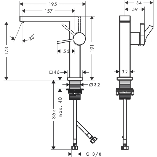 Купить купить смеситель для раковины fine coolstart, ecosmart+, с донным клапаном push-open, tecturis e hansgrohe, 73040000 цвет: хром