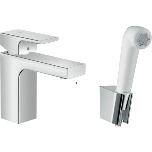 Купить купить смеситель для раковины без сливного гарнитура, с гигиеническим душем, vernis shape hansgrohe, 71216000 цвет: хром