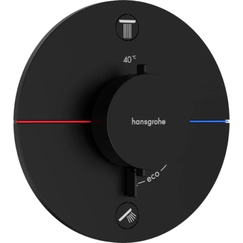 Купить купить термостатический смеситель s для скрытого монтажа на 2 функции, showerselect comfort hansgrohe, 15554670 цвет: черный