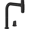 Купить купить смеситель для кухни, на 2 отверстия, с вытяжным душем, metris select m71 hansgrohe, 73818670 цвет: черный