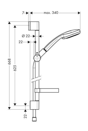 Купить купить душевой гарнитур multi со штангой 65см и мыльницей, croma 100 hansgrohe, 27775000 цвет: хром