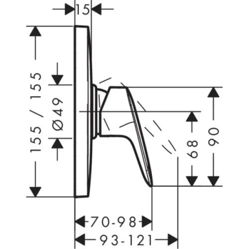 Купить купить смеситель для душа highflow скрытого монтажа, logis hansgrohe, 71607000 цвет: хром