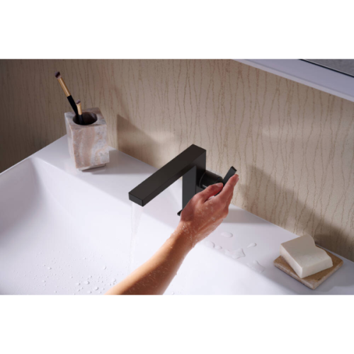 Купить купить смеситель для раковины fine coolstart, ecosmart+, с донным клапаном push-open, tecturis e hansgrohe, 73020670 цвет: черный