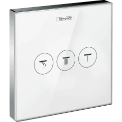 Переключатель потоков для душа на 3 потребителя, ShowerSelect Glass Hansgrohe, 15736400 цвет: белый