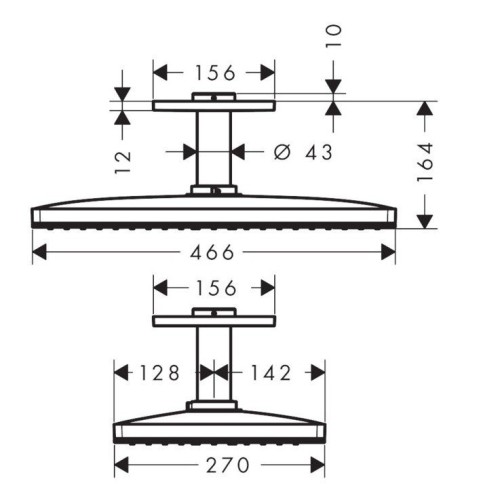 Купить купить верхний душ с потолочным кронштейном скрытого монтажа, rainmaker select hansgrohe, 24002400 цвет: хром