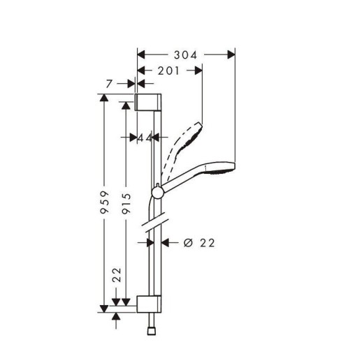 Купить купить душевой гарнитур multi со штангой 90см, croma select s hansgrohe, 26570400 цвет: хром