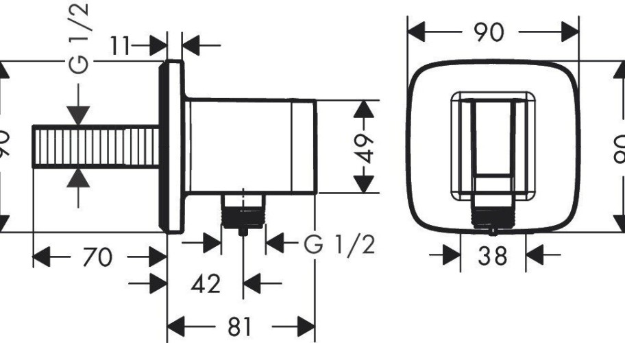 Купить купить шланговое подключение q с держателем для душа, fixfit q hansgrohe, 26887670 цвет: черный