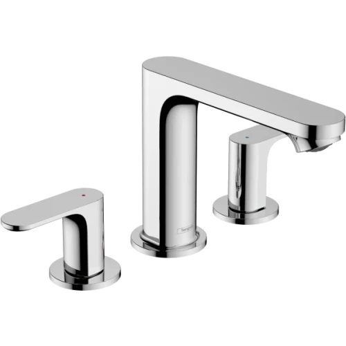 Купить купить смеситель для раковины на 3 отверстия со сливным гарнитуром, rebris s hansgrohe, 72530000 цвет: хром