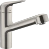 Купить купить смеситель для кухни, с вытяжным изливом, focus m42 hansgrohe, 71814800 цвет: нержавеющая сталь