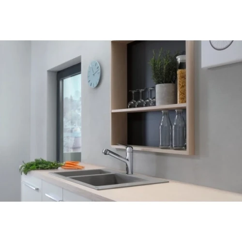 Купить купить смеситель для кухни, с вытяжным изливом, focus m42 hansgrohe, 71814800 цвет: нержавеющая сталь