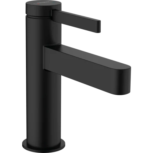 Купить купить смеситель для раковины со сливным клапаном push-open, finoris hansgrohe, 76010670 цвет: черный
