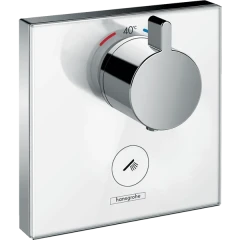 Термостатический смеситель для душа HighFlow скрытого монтажа с отдельным выводом ручного душа, ShowerSelect Glass Hansgrohe, 15735400 цвет: хром