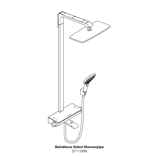 Купить купить душевая система с термостатом для ванны, raindance e hansgrohe, 27113000 цвет: хром