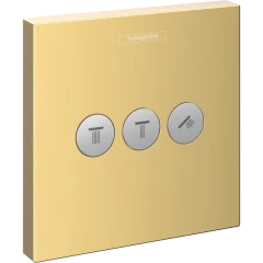 Переключатель потоков для душа на 3 потребителя, ShowerSelect Hansgrohe, 15764990 цвет: золото