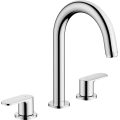 Смеситель для раковины на 3 отверстия со сливным гарнитуром, Vernis Blend Hansgrohe, 71553000 цвет: хром