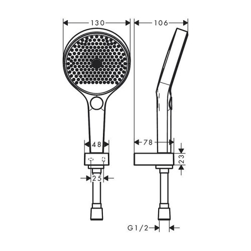 Купить купить душевой набор с держателем и шлангом 160см, rainfinity hansgrohe, 26851700 цвет: белый