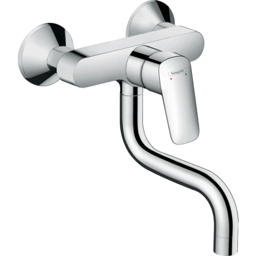 Купить купить смеситель для кухни, настенный внешнего монтажа, logis m31 hansgrohe, 71836000 цвет: хром