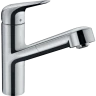 Купить купить смеситель для кухни, с вытяжным изливом, focus m42 hansgrohe, 71829000 цвет: хром