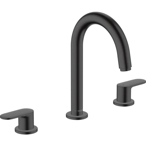 Купить купить смеситель для раковины на 3 отверстия со сливным гарнитуром, vernis blend hansgrohe, 71553670 цвет: черный