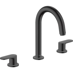 Смеситель для раковины на 3 отверстия со сливным гарнитуром, Vernis Blend Hansgrohe, 71553670 цвет: черный