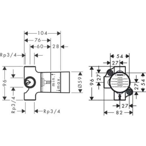 Купить купить скрытая часть переключающего вентиля, trio hansgrohe арт. 15984180