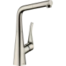 Купить купить смеситель для кухни, с вытяжным изливом, metris m71 hansgrohe, 14821800 цвет: нержавеющая сталь