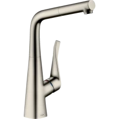 Смеситель для кухни, с вытяжным изливом, Metris M71 Hansgrohe, 14821800 цвет: нержавеющая сталь