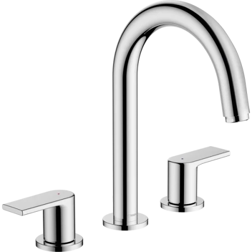 Купить купить смеситель для раковины на 3 отверстия со сливным гарнитуром, vernis shape hansgrohe, 71563000 цвет: хром