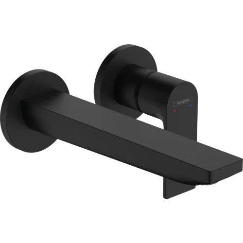 Купить купить смеситель для раковины скрытого монтажа, настенный, с изливом 19.5 см, rebris e hansgrohe, 72568670 цвет: черный