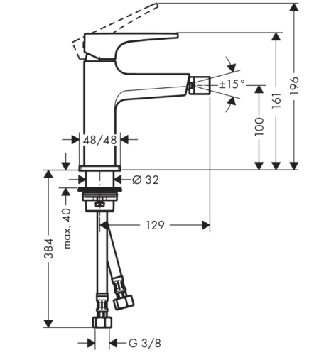 Купить купить смеситель для биде, metropol hansgrohe, 74520000 цвет: хром