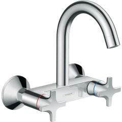 Смеситель для кухни, настенный внешнего монтажа, двухвентильный, Logis M32 Hansgrohe, 71286000 цвет: хром