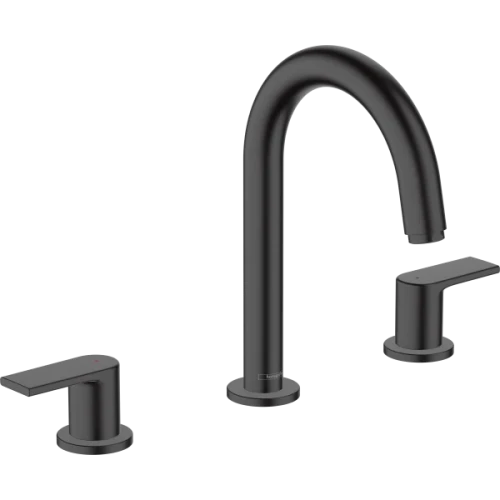 Купить купить смеситель для раковины на 3 отверстия со сливным гарнитуром, vernis shape hansgrohe, 71563670 цвет: черный