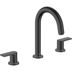 Смеситель для раковины на 3 отверстия со сливным гарнитуром, Vernis Shape Hansgrohe, 71563670 цвет: черный