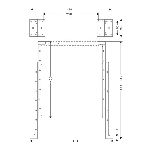 Купить купить комплект монтажных уголков для монтажной пластины для монтажа на плитке, sbox hansgrohe, 28021000 цвет: