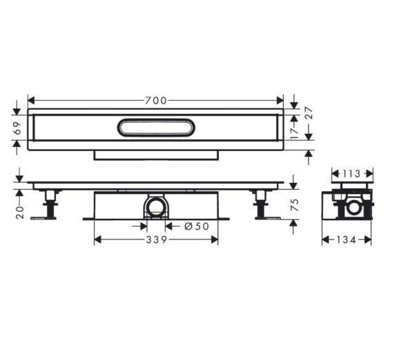Купить купить монтажная часть для душа для стандартной установки с внешней частью 70, ubox hansgrohe арт. 56023180