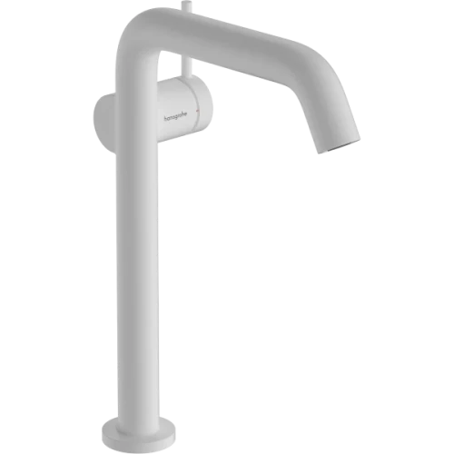 Купить купить смеситель для раковины fine, coolstart, ecosmart+, cо сливным гарнитуром push-open, tecturis s hansgrohe, 73370700 цвет: белый