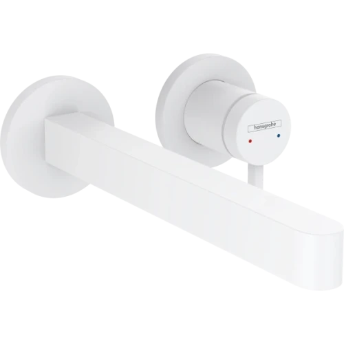 Купить купить смеситель для раковины скрытого монтажа, настенный, с изливом 22.8 см, finoris hansgrohe, 76050700 цвет: белый