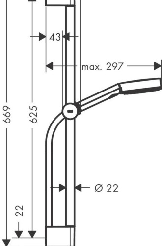Купить купить душевой гарнитур relaxation cо штангой 65см, pulsify select s hansgrohe, 24160000 цвет: хром