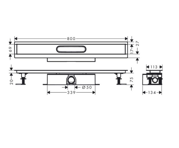 Купить купить монтажная часть для душа для стандартной установки с внешней частью 80, ubox hansgrohe арт. 56024180