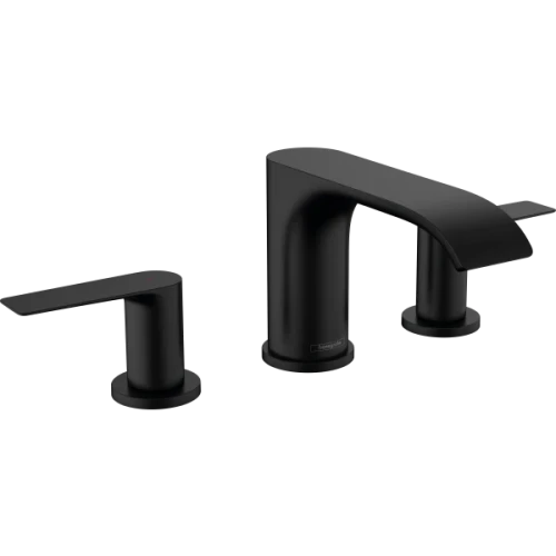 Купить купить смеситель для раковины на 3 отверстия со сливным гарнитуром, vivenis hansgrohe, 75033670 цвет: черный