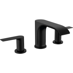 Смеситель для раковины на 3 отверстия со сливным гарнитуром, Vivenis Hansgrohe, 75033670 цвет: черный