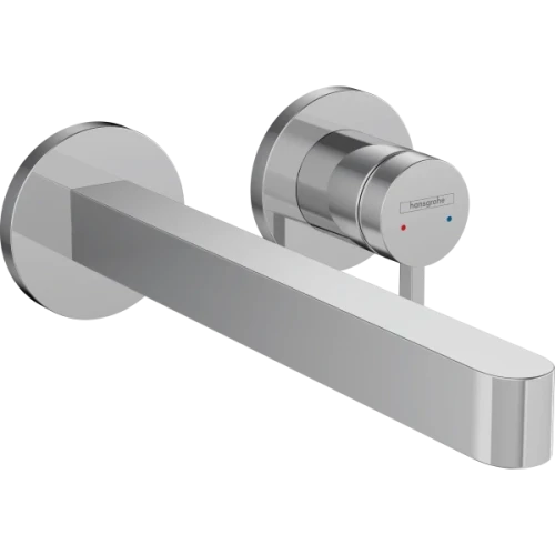 Купить купить смеситель для раковины скрытого монтажа, настенный, с изливом 22.8 см, finoris hansgrohe, 76050000 цвет: хром